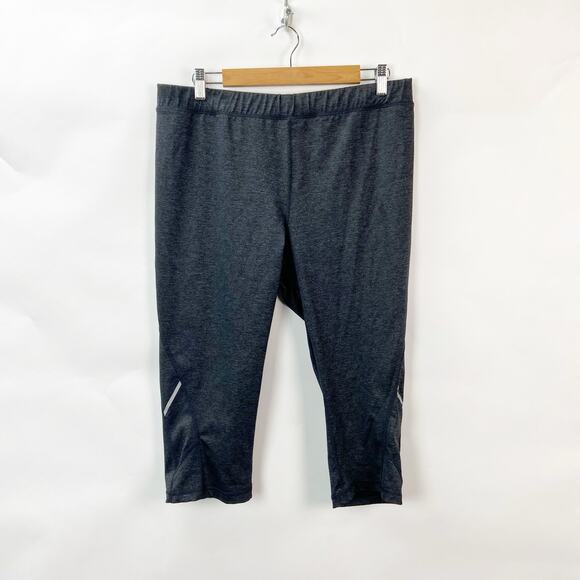 Xersion XXL Plus Womens Dark Gary Marled Athletic Workout Capri Leggings - Picture 1 of 9